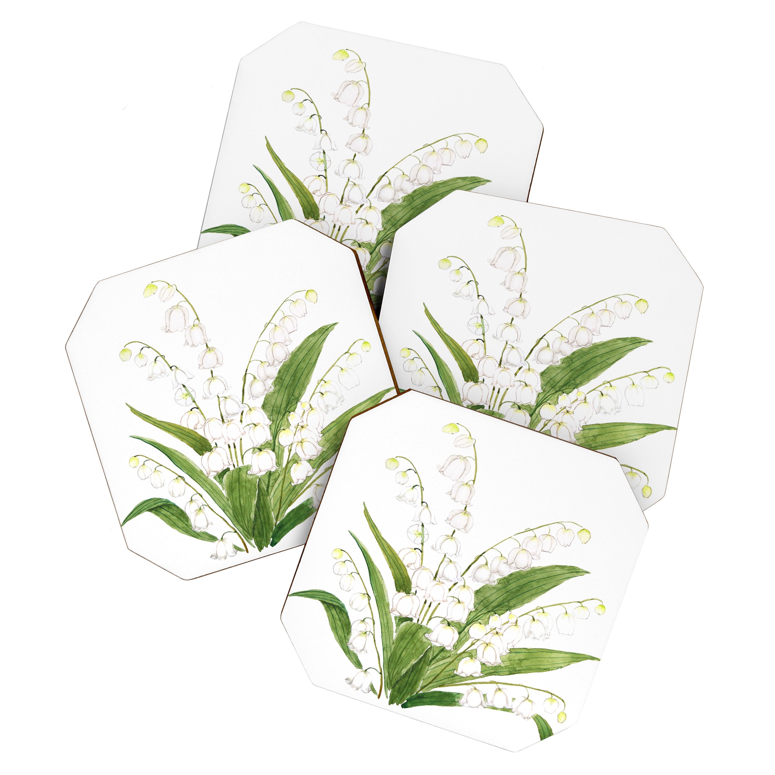white lily of valley Coaster Gallery Image 1