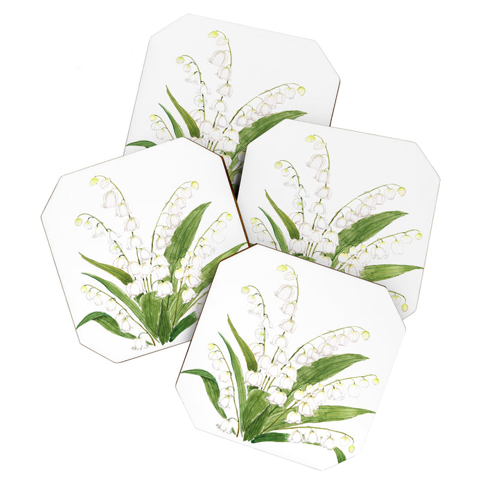 white lily of valley Coaster Gallery Image 1