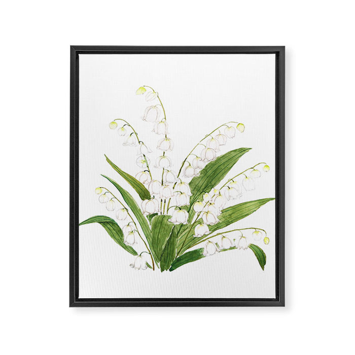 white lily of valley Framed Canvas Print Gallery Image 1