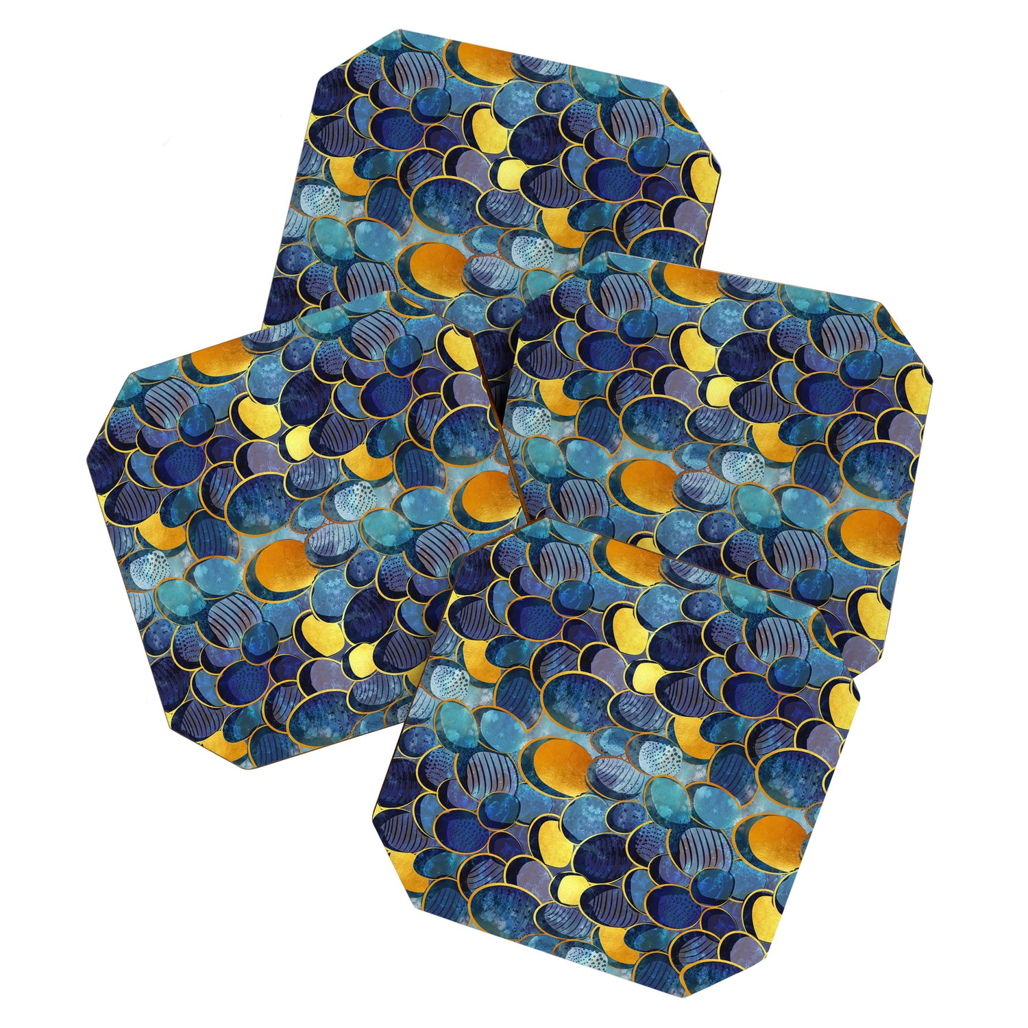 Abstract deep blue Coaster Gallery Image 1