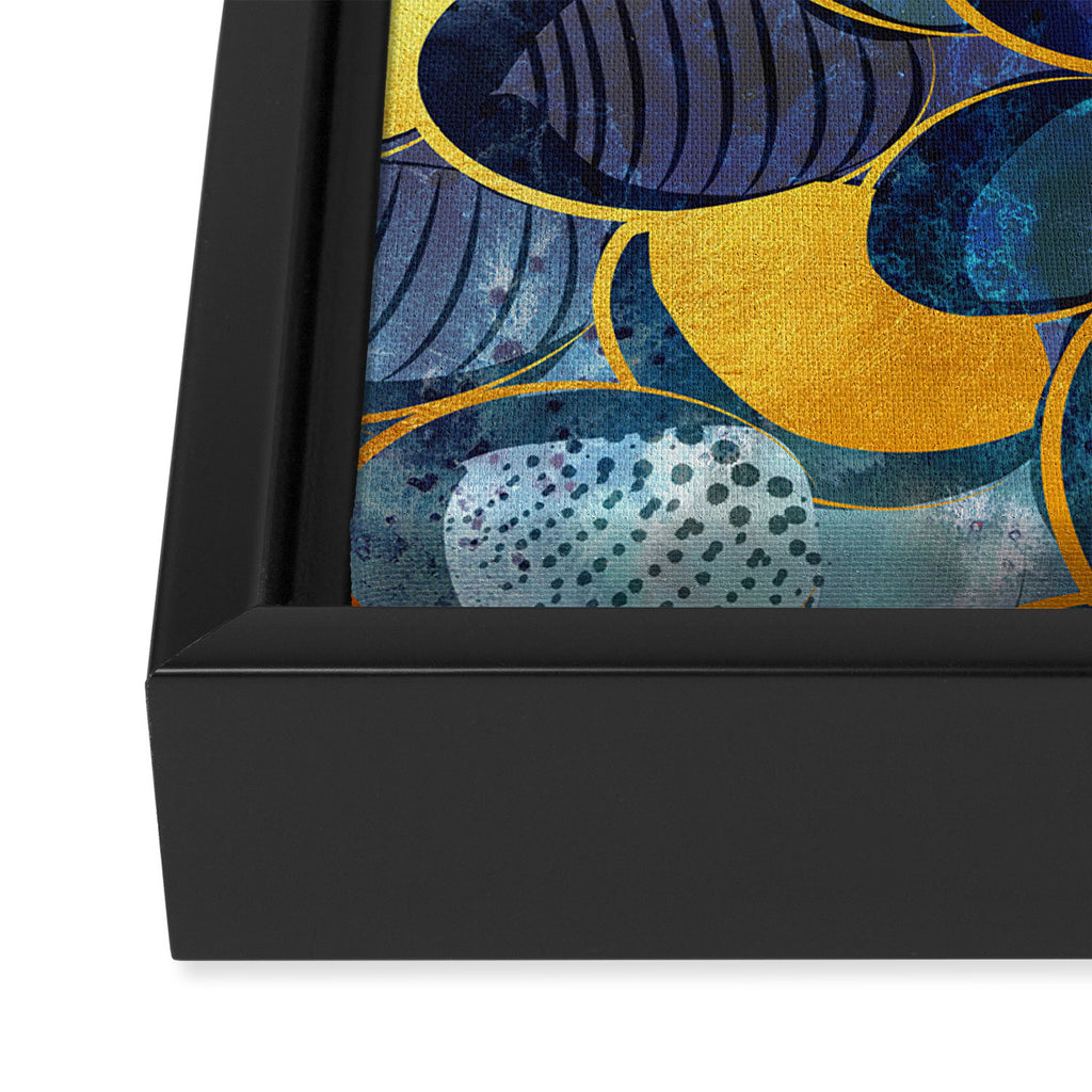 Abstract deep blue Framed Canvas Print Gallery Image 3