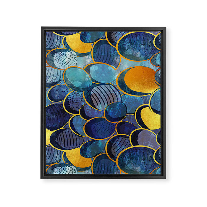 Abstract deep blue Framed Canvas Print Gallery Image 1