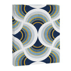 Art deco scallop elegance // blue geometric shapes golden textured lines Canvas Print Gallery Image 6