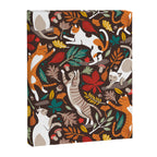 Autumn joy // brown oak background cats dancing with many leaves in fall colors Canvas Print Gallery Image 6