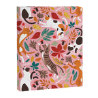 Autumn joy // light pink background cats dancing with many leaves in fall colors Canvas Print Gallery Image 6