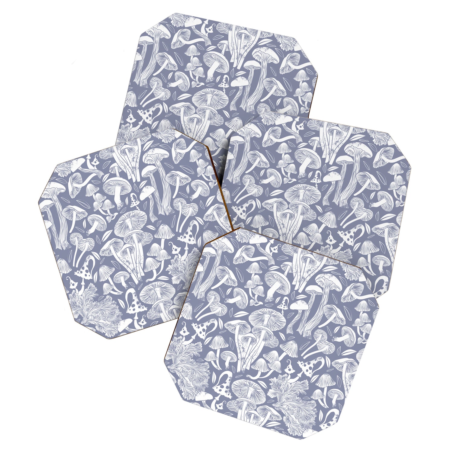 Delicious Autumn botanical poison IV // blue grey background Coaster Gallery Image 1