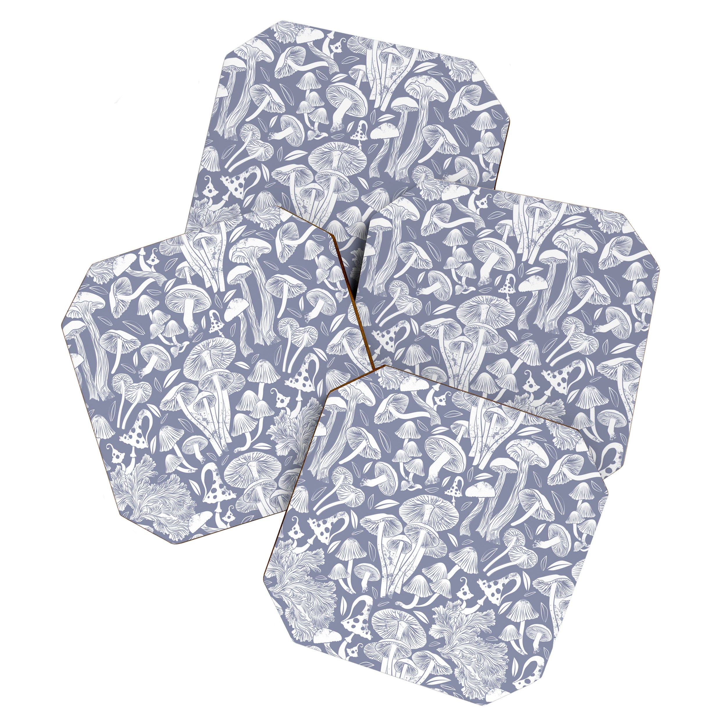 Delicious Autumn botanical poison IV // blue grey background Coaster Gallery Image 1