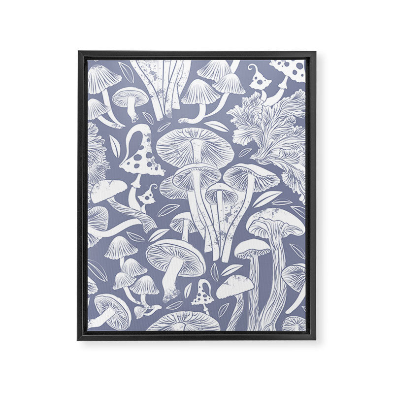Delicious Autumn botanical poison IV // blue grey background Framed Canvas Print Gallery Image 8