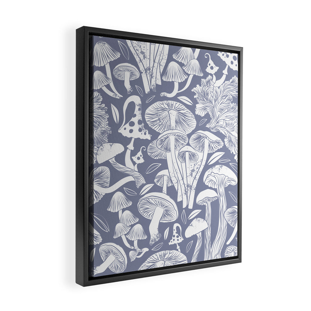 Delicious Autumn botanical poison IV // blue grey background Framed Canvas Print Gallery Image 2