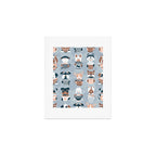 Doggie Coffee and Tea Time I // blue grey Art Print Gallery Image 1