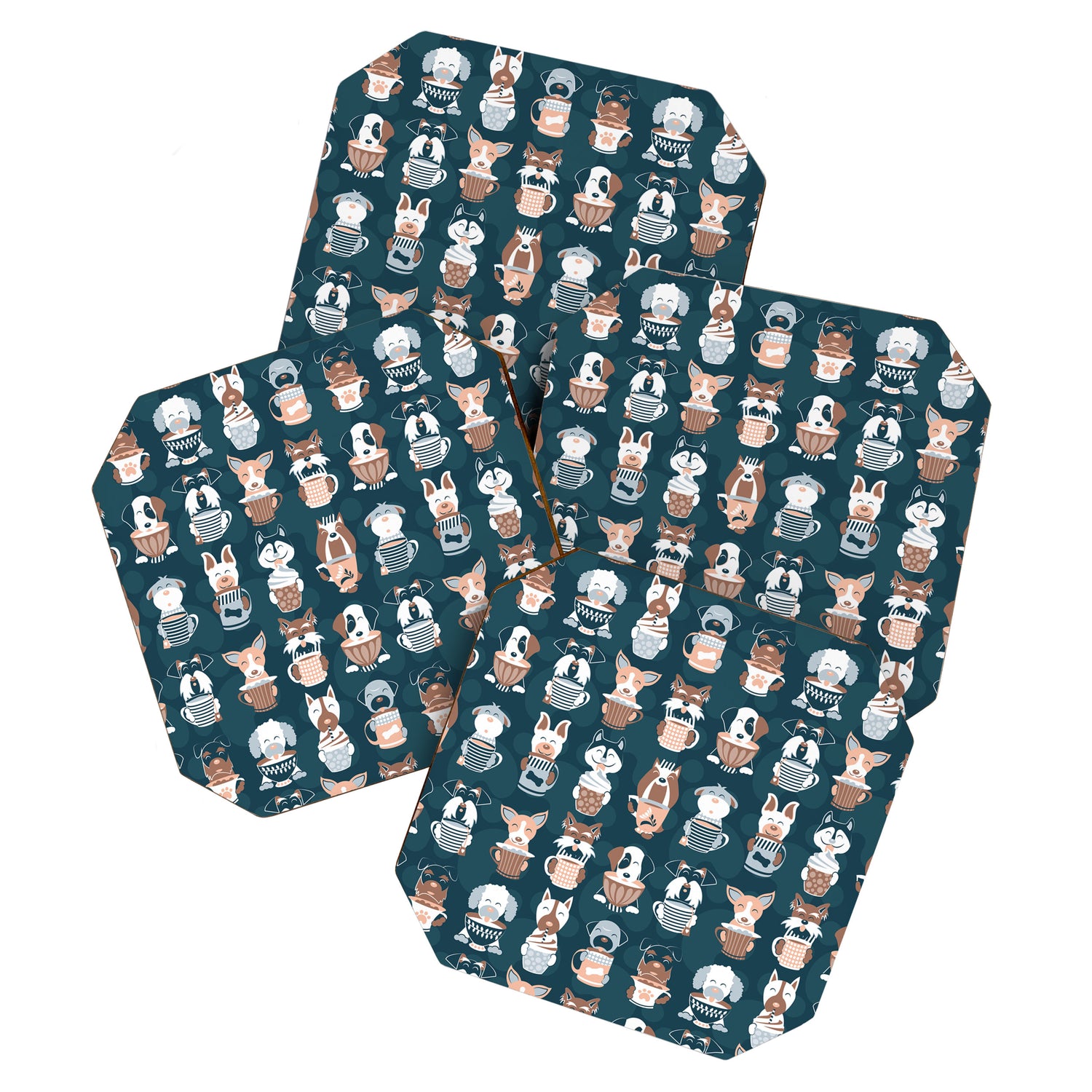 Doggie Coffee and Tea Time II Coaster Gallery Image 1