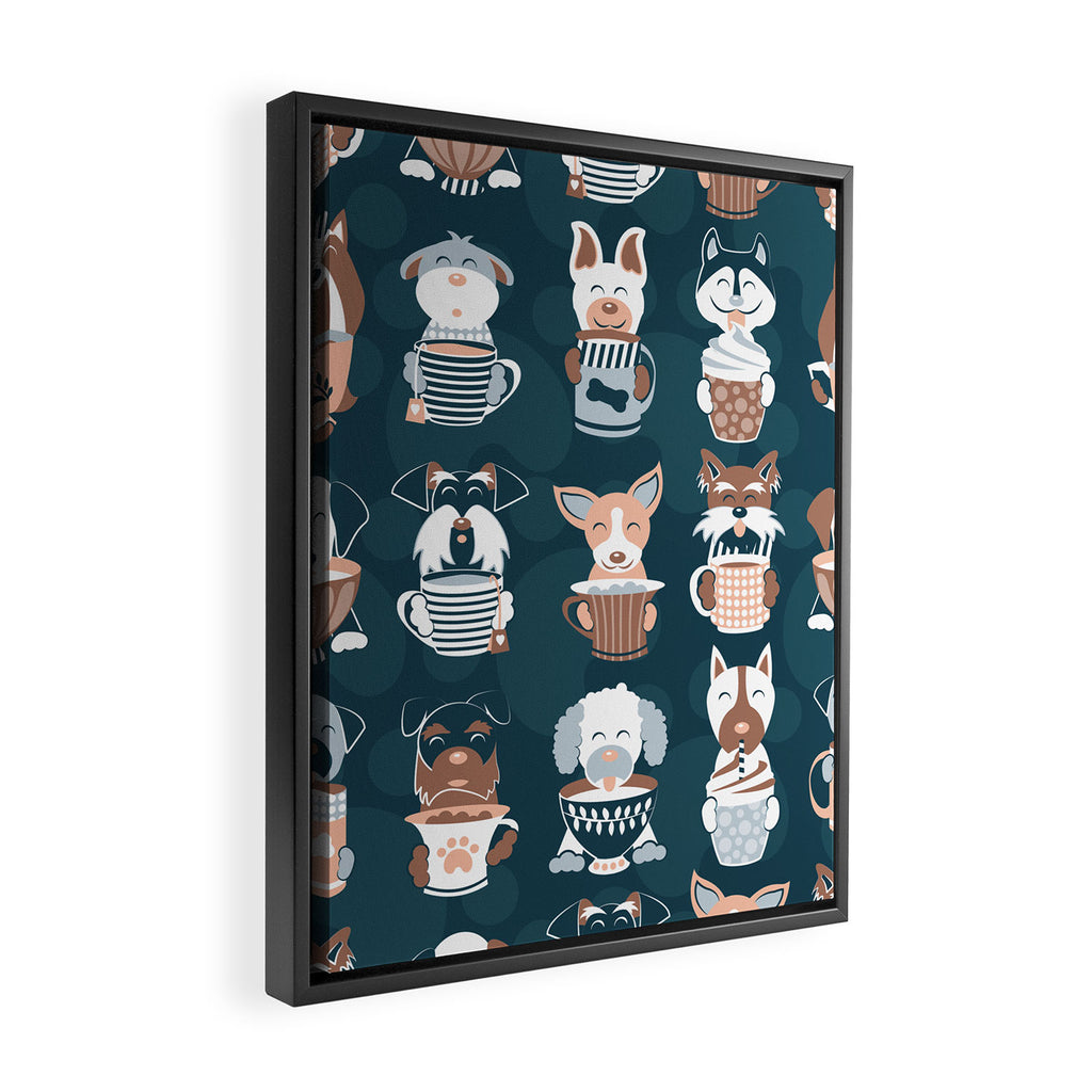 Doggie Coffee and Tea Time II Framed Canvas Print Gallery Image 2