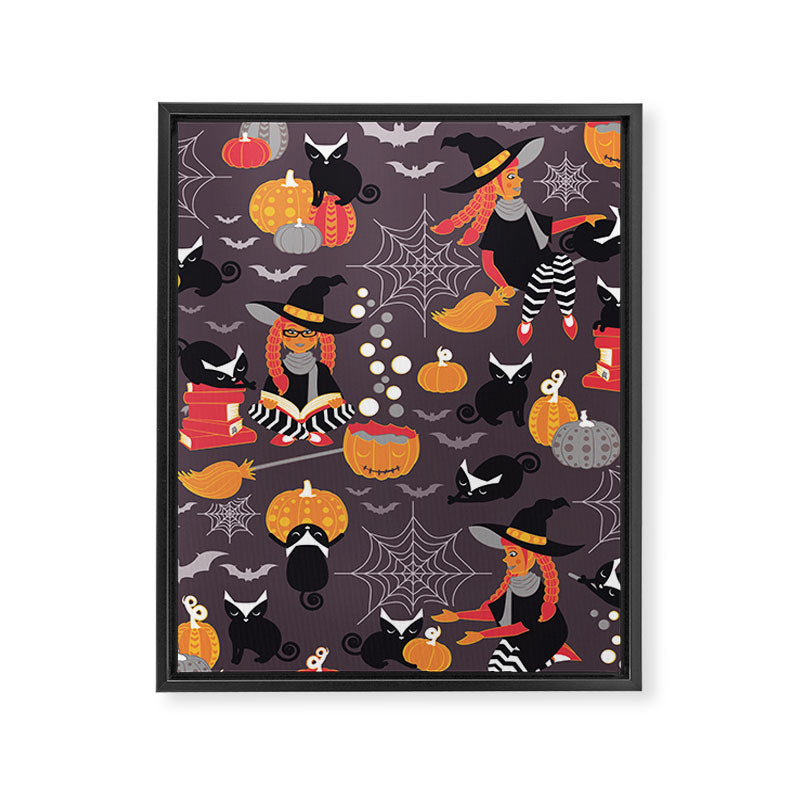 Enchanted Vintage Halloween Spell Framed Canvas Print Gallery Image 8