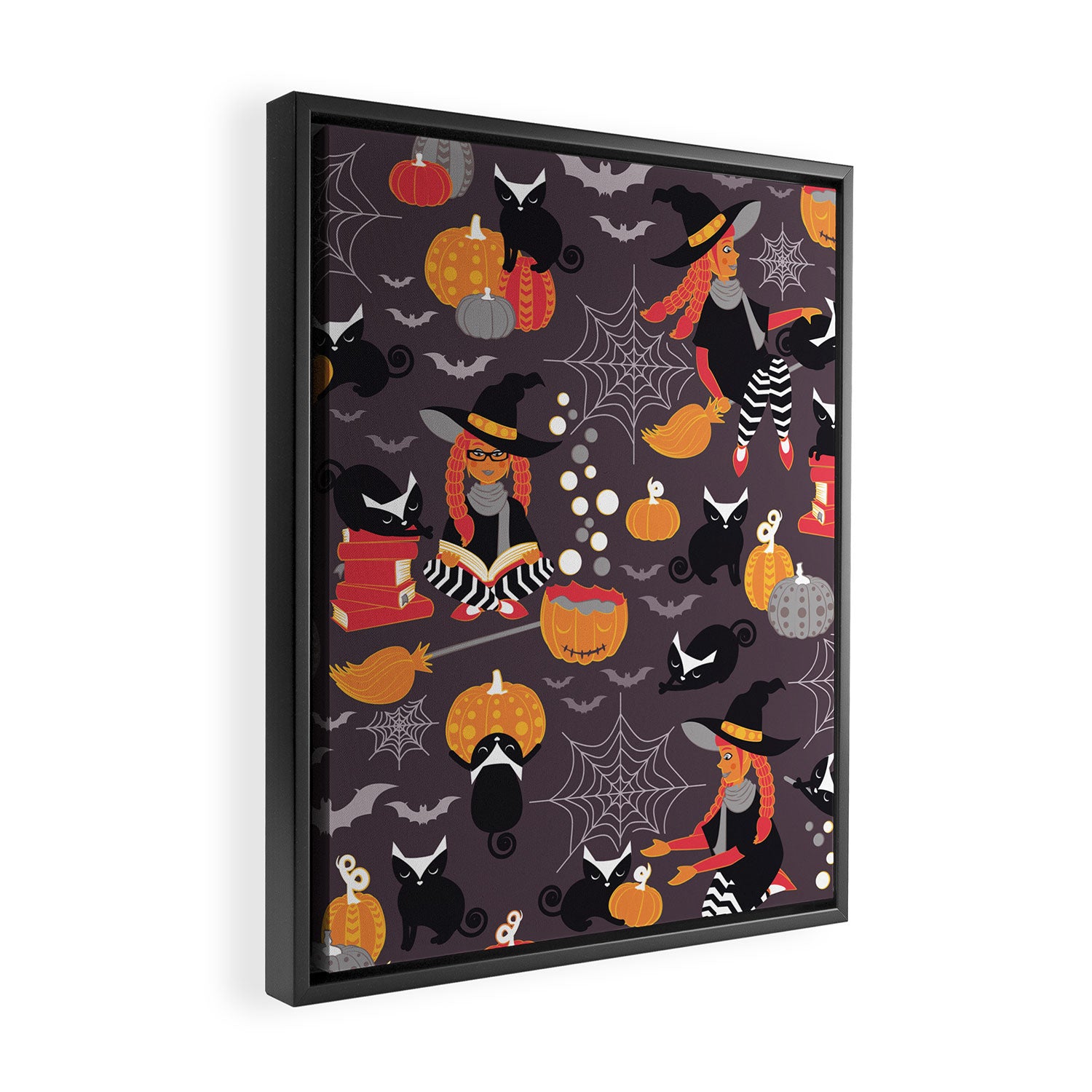 Enchanted Vintage Halloween Spell Framed Canvas Print Gallery Image 2