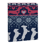 Fair Isle Knitting Doxie Love // navy blue background white and red dachshunds dogs bones paws and hearts Canvas Print Gallery Image 8