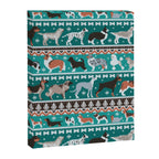 Fluffy and bright fair isle knitting doggie friends // pine and java green background brown orange white and grey dog breeds  Canvas Print Gallery Image 6