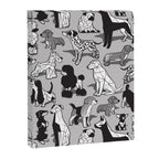 Geometric sweet wet noses // grey background black and white dogs Canvas Print Gallery Image 6