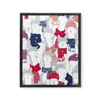 Happy llamas Christmas Choir III Framed Canvas Print Gallery Image 8