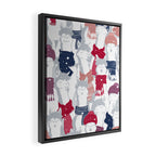 Happy llamas Christmas Choir III Framed Canvas Print Gallery Image 2