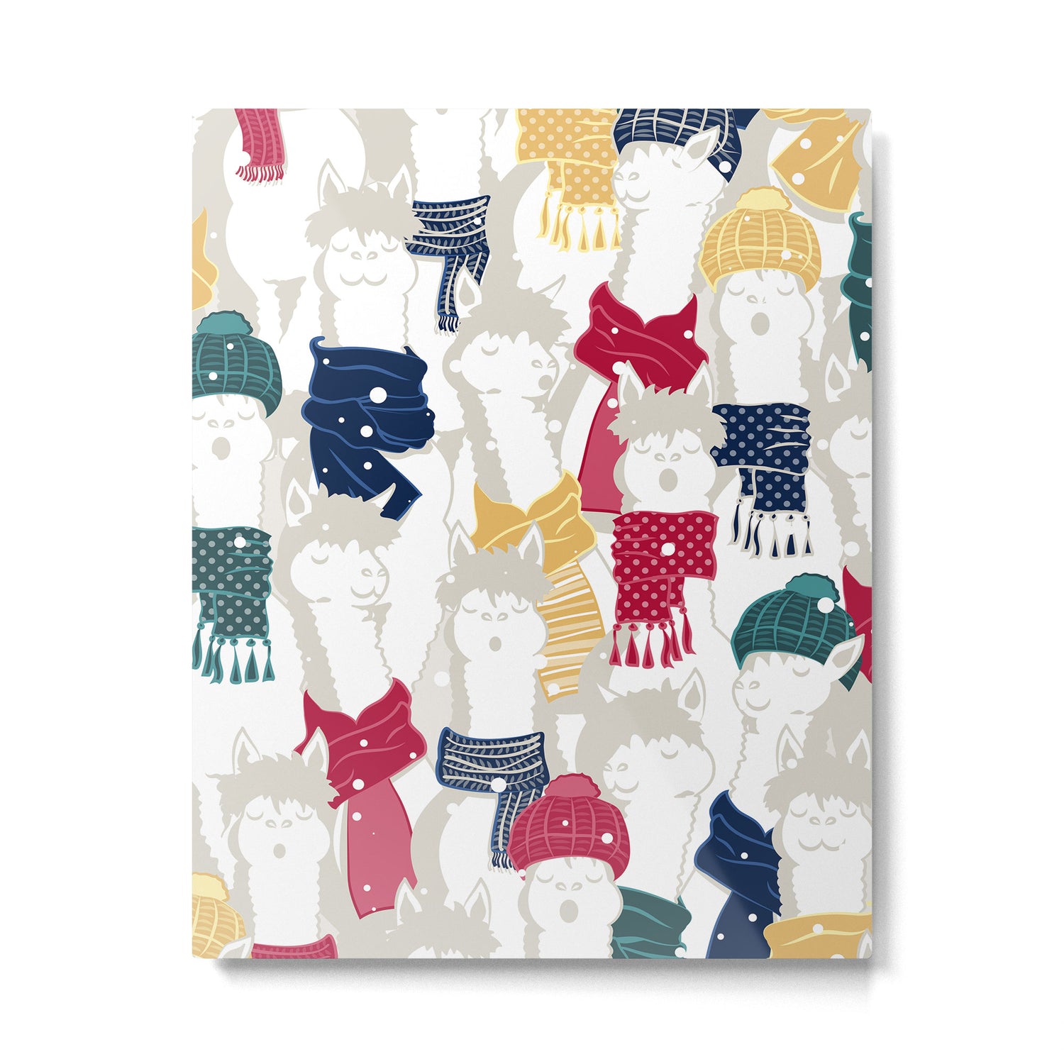 Happy llamas Christmas choir Metal Print Gallery Image 6