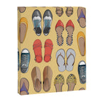 Hard choice // shoes on yellow background Canvas Print Gallery Image 8