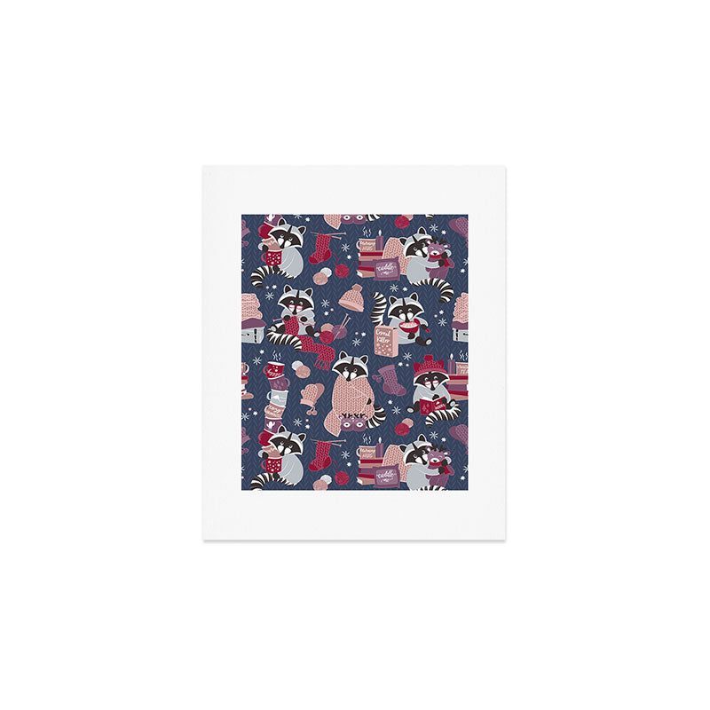 Hygge raccoon Art Print Gallery Image 1