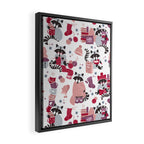 Hygge raccoon // white background Framed Canvas Print Gallery Image 2