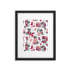 Hygge raccoon // white background Framed Art Print Gallery Image 6