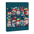 I gnome you // dark teal background little happy and lovely gnomes with rainbows vivid red hearts Canvas Print Gallery Image 8