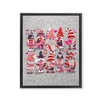 I gnome you more // grey background red and pink Valentine's Day gnomes and motifs Framed Canvas Print Gallery Image 8