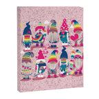 I gnome you // pastel pink background little happy and lovely gnomes with rainbows fuchsia pink hearts Canvas Print Gallery Image 8