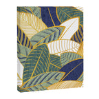Leaf wall // navy blue pine and sage green leaves golden lines Canvas Print Gallery Image 8