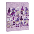 Let it gnome // monochromatic violet little Santa's helpers preparing for Christmas Canvas Print Gallery Image 8