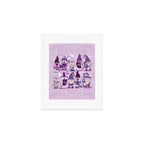 Let it gnome // monochromatic violet little Santa's helpers preparing for Christmas Art Print Gallery Image 1