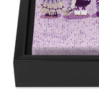 Let it gnome // monochromatic violet little Santa's helpers preparing for Christmas Framed Canvas Print Gallery Image 3