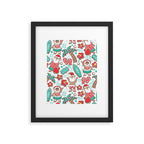Mele Kalikimaka Hawaiian Christmas gingerbread cookies // white background Framed Art Print Gallery Image 5