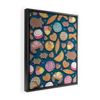 Mexican Sweet Bakery Frenzy // turquoise background // pastel colors pan dulce Framed Canvas Print Gallery Image 2