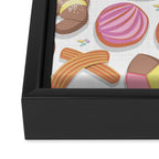 Mexican Sweet Bakery Frenzy // white background // pastel colors pan dulce Framed Canvas Print Gallery Image 3