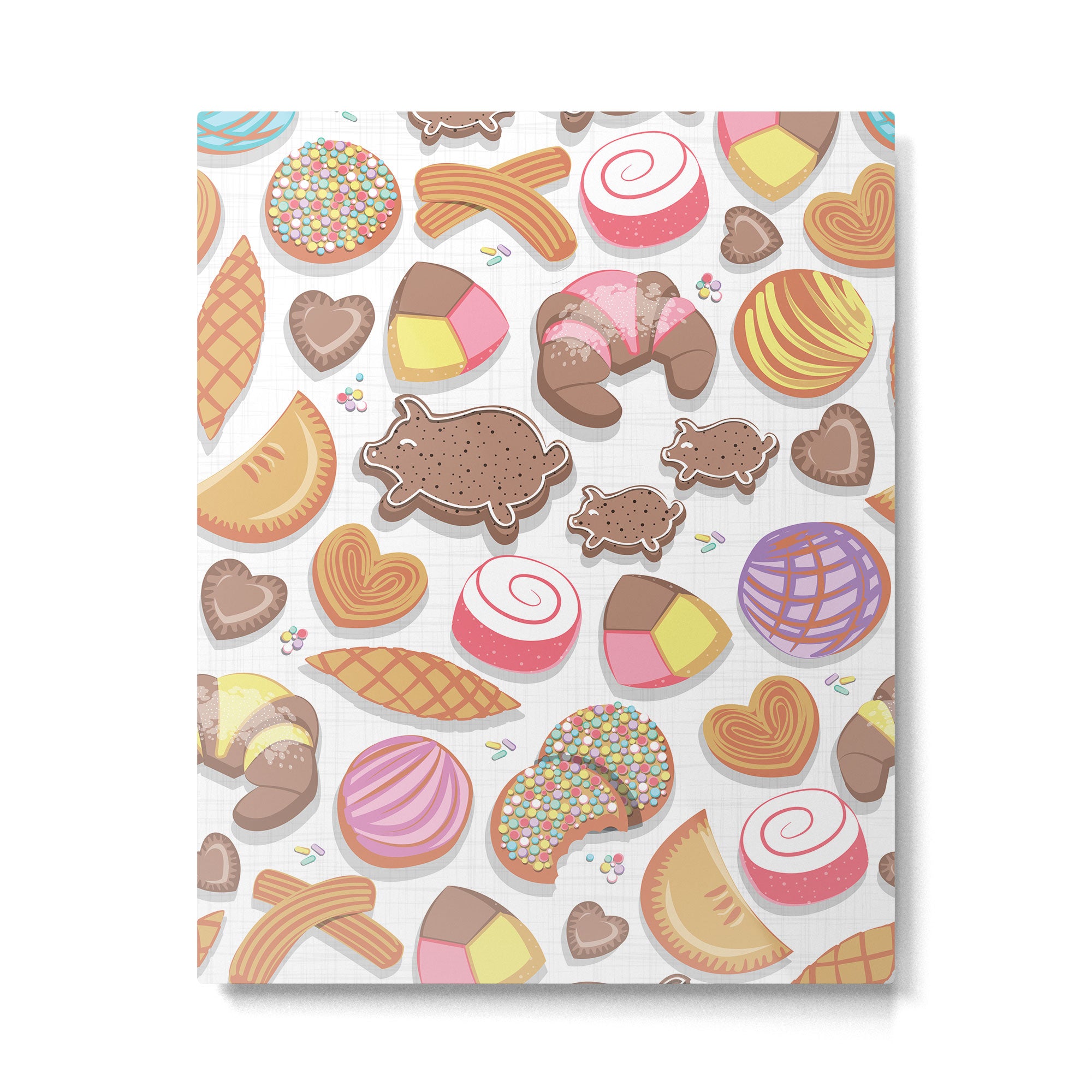 Mexican Sweet Bakery Frenzy // white background // pastel colors pan dulce Metal Print Gallery Image 6
