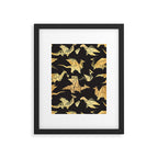 Origami metallic dragon friends // black background golden fantasy animals Framed Art Print Gallery Image 5
