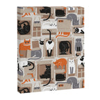 Purfect feline architecture // beige background cute cats in cardboard boxes Canvas Print Gallery Image 6