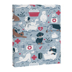 Veterinary medicine, happy and healthy friends // pastel blue background Canvas Print Gallery Image 8
