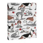 Woof endless love // white background red hearts continuous lined pair of dog breeds Canvas Print Gallery Image 8