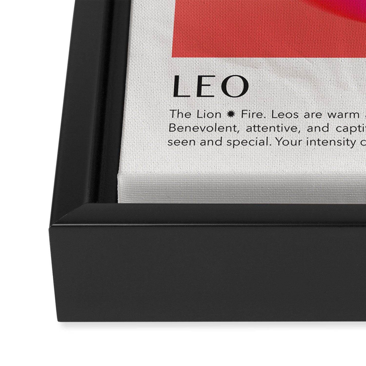 Leo Astrology Zodiac Aura Gradient Art Print Framed Canvas Print Gallery Image 3