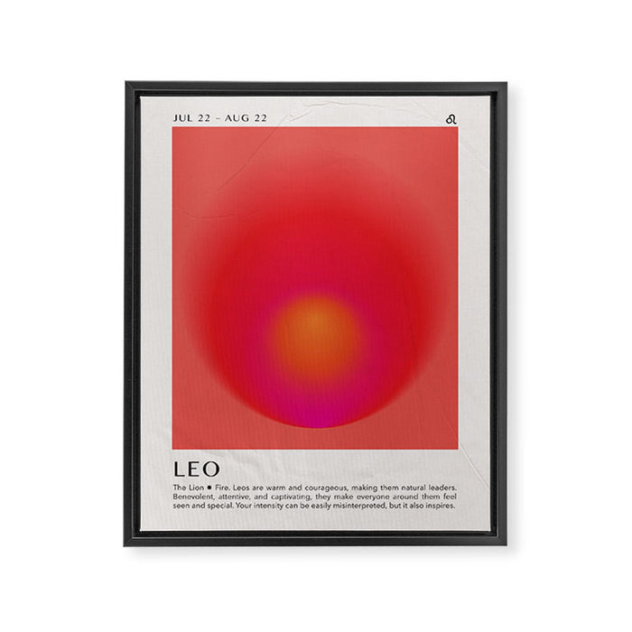 Leo Astrology Zodiac Aura Gradient Art Print Framed Canvas Print Gallery Image 1