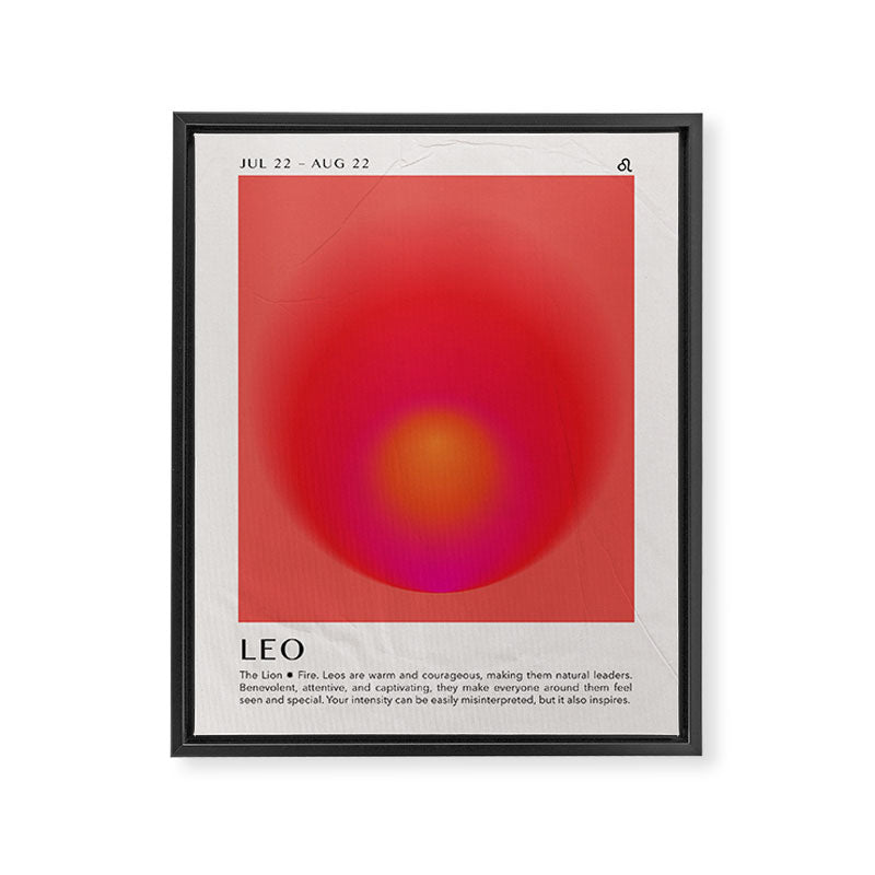 Leo Astrology Zodiac Aura Gradient Art Print Framed Canvas Print Gallery Image 6