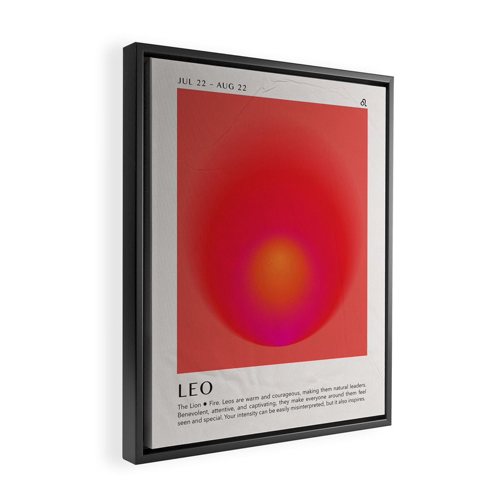 Leo Astrology Zodiac Aura Gradient Art Print Framed Canvas Print Gallery Image 2
