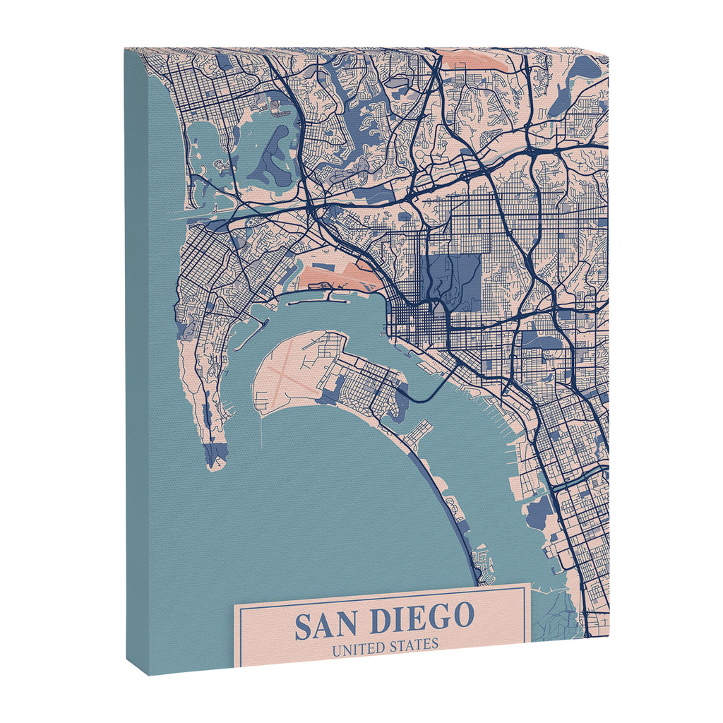 San diego vintage city map Canvas Print Gallery Image 6