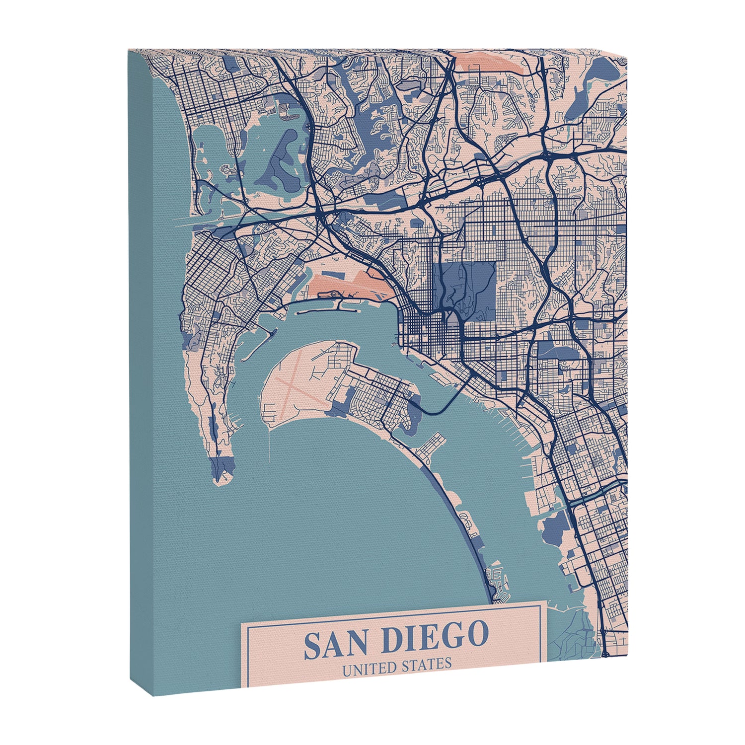 San diego vintage city map Canvas Print Gallery Image 6