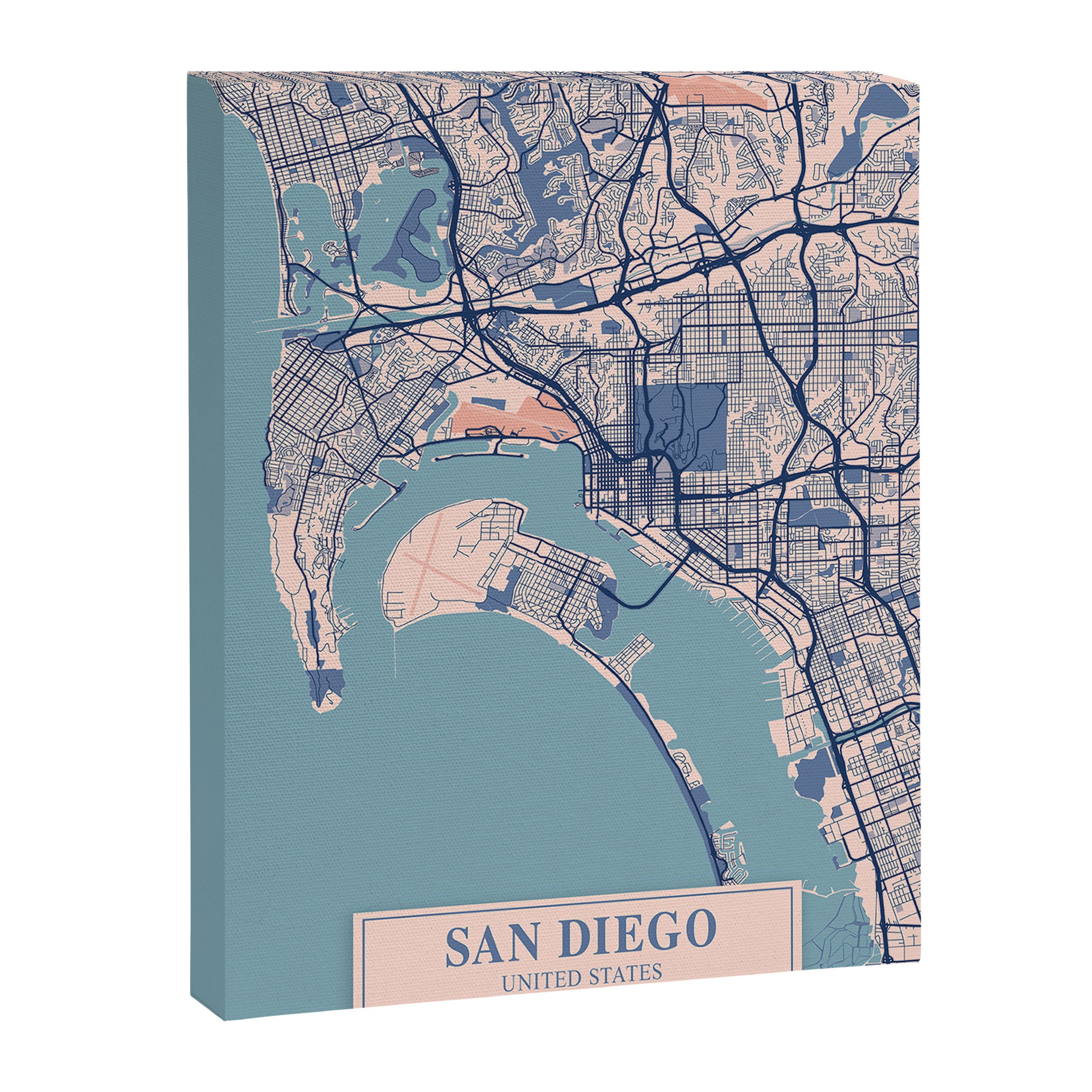 San diego vintage city map Canvas Print Gallery Image 6